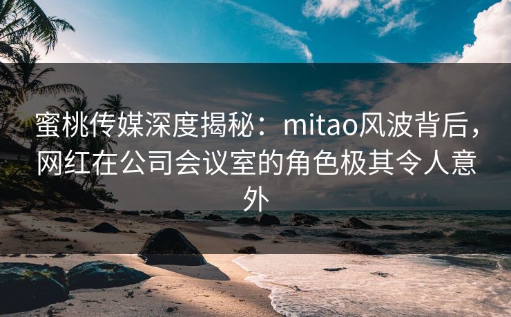 蜜桃传媒深度揭秘：mitao风波背后，网红在公司会议室的角色极其令人意外