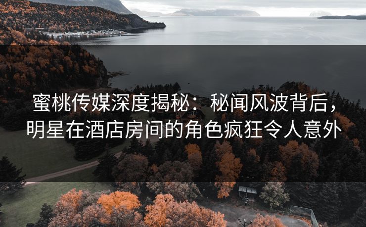 蜜桃传媒深度揭秘：秘闻风波背后，明星在酒店房间的角色疯狂令人意外